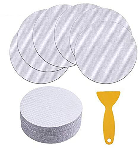 SENSOUSONG 40 Pieces Round Non-Slip Safety Shower Treads Self Adhesive Bathtub Stickers Round Non-Slip Bath Stickers 10 cm/4 Inch, Clear