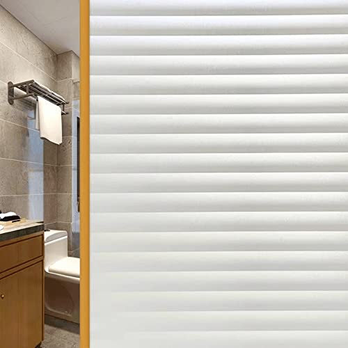 Cinbee Fensterfolie Selbsthaftend Blickdicht 60x200 cm, Sichtschutzfolie Fenster Streifen, 3D Fensterfolien Selbstklebend, Scheibenfolie Fenster Muster