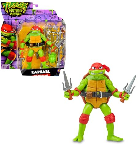 Tortugas Ninja Figura Básica Raphael, Figura de acción articulada, diseño Original, Personaje con Accesorios de la película Caos mutante, niños y niñas +4 años, Famosa (TU805300)