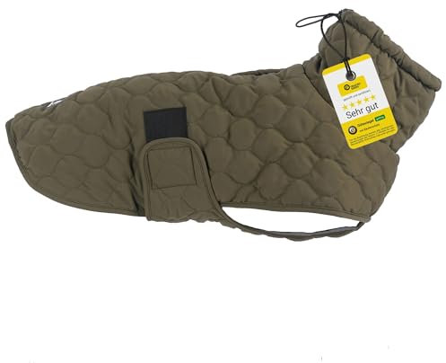 Wanderpfote Hundemantel in Grün, Größe XS – Steppjacke Hundejacke Stilvoll und Elegant – Hundemantel Wasserdicht – optimal für kleine Hunde – Hundemantel Winter, Wintermantel Hund