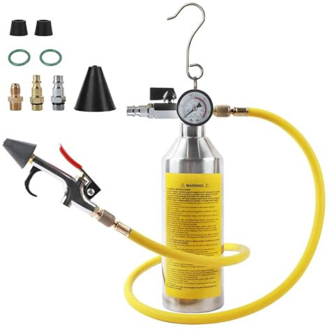 LUTIFIX AC Flush Kit, A/C Air Conditioner System Flush Canister Kit Clean Tool Set with Pressure Regulation and Real-time Monitoring Function AC Flush Gun for Air Conditioner Pipe, Fuel Pipe etc.