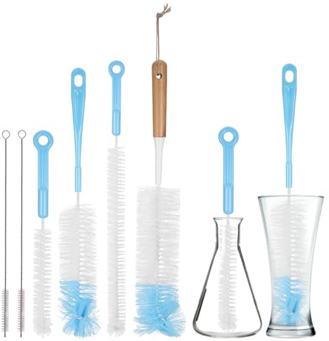 Kssvzz 6er Set Flaschenbürste, Reinigungsbürste Langer Griff, Flaschenreiniger Bürste für Verschiedene Gefäße