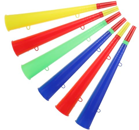 Halloween 6pcs Plastic Sports Game Trumpet for Fans Loud Cheering | Party Trumpet Props for Live Performances, Birthday Parties, Safe Plastic Ornaments for Children Fans Random Color
