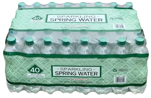 Kiirkland Signature Sparkling Spring Water – 40 x 500ml Bottles | Lightly Carbonated Refreshment | Screw Cap Lid Bottles | Bulk Pack | Everyday Hydration