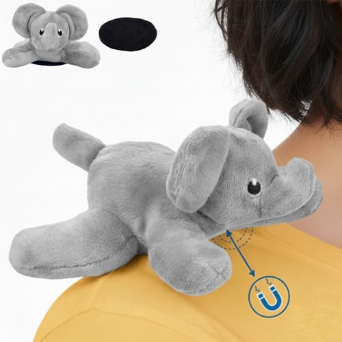 Zappi Co Shoulder Mates Elefante Felpa Imán de peluche, lindo peluche regalo para niños pequeños y niños, accesorio de disfraz, amigo, regalo para niños