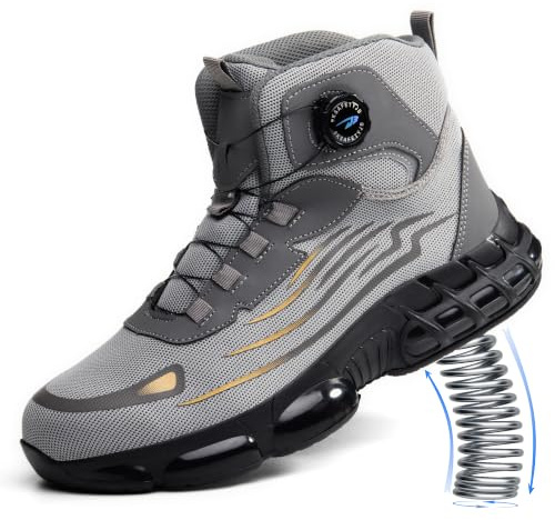 COOU Botas de Seguridad para Hombre Mujer Ligeras Zapatos de Seguridad Alta
