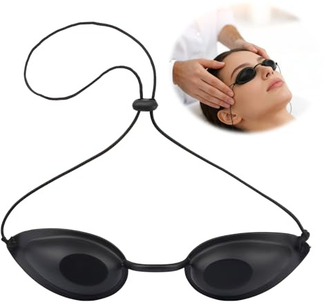 Gafas de Protección Láser Negras para Ojos, Gafas Solarium con Protección UV, Gafas para Lámpara Infrarroja, Máscara Ocular para Tratamientos Láser y Estéticos
