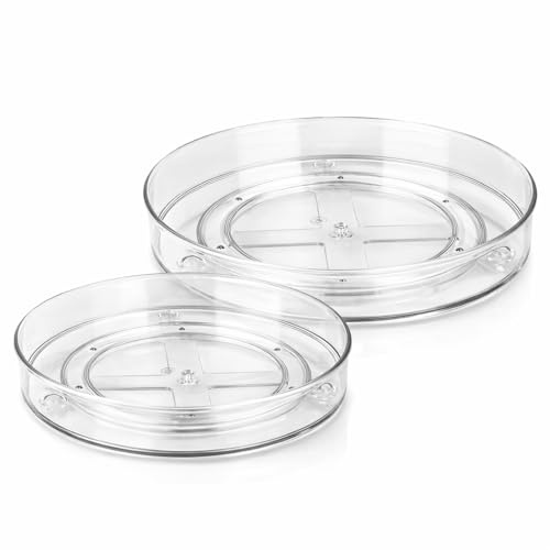Drehteller Organizer 2er Set für Kühlschrank, 360° drehbar, 23,5 und 27 cm