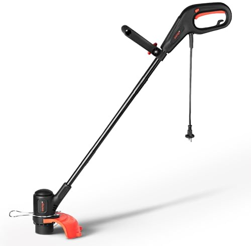 DNIPRO-M Tagliabordi Elettrico 350W, 12000 RPM, Diametro Taglio 250mm, Impugnatura Ergonomica, Rifinitore Prato Leggero 1.4kg per Bordi e Angoli - 30L
