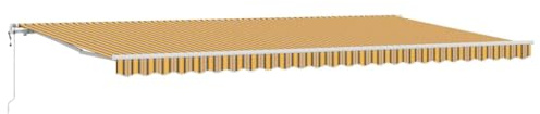 Yisssmeng Tenda da sole elettrica, 600 x 350 cm, multicolore, retrattile, con braccio articolato, con motore e telecomando, per terrazza e giardino, montaggio a parete, robusto poliestere