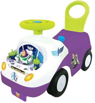 Kiddieland My First Buzz Ride-On Toddler Toy with Music, Flashing Lights, Interactive Dashboard, Foot-to-Floor Design, Sturdy Construction, Ages 2+