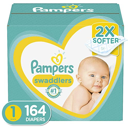 Diapers Newborn/Size 1 (8-14 lb), 164 Count - Pampers Swaddlers Disposable Baby Diapers, Enormous Pack