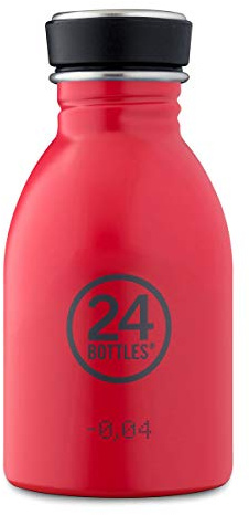 24BOTTLES Urban Bottle - Borraccia 250 ml, Borraccia Acciaio Inox, Bottiglia con Tappo 100% Ermetico Ultraleggera, Borraccia Palestra senza BPA, Borracce Design Italiano [NON Termica], Hot Red