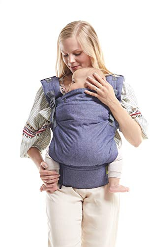 Boba X Baby Carrier Newborn to Toddler - Adjustable Front and Backpack Carrier Petite to Plus Size 7-45 lbs, Ergonomic Baby Carrier with Crossable Straps - Chambray