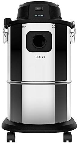 Cecotec Aspirador Cenizas Pellet Conga Popstar 12200 Ash Steel. Boquilla Aluminio, Tubo de aspiración con Revestimiento metálico, Potencia 1200 W, Depósito Acero INOX, Capacidad 20 litros