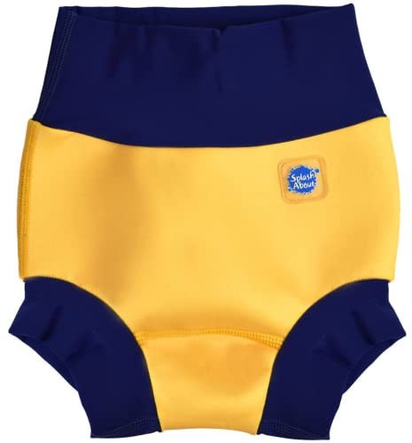 Splash About Happy Nappy Pañal de Baño Reutilizable - Azul Marino Amarillo 0-3 meses