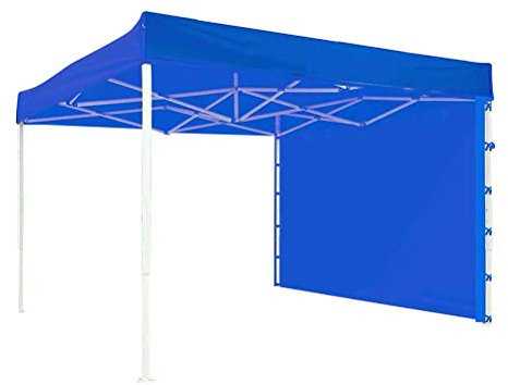 Lseqow Carpa de jardín Gazebo, Pared Lateral de Carpa con Dosel instantáneo, Tela Oxford Plegable Impermeable, Pared Lateral de Carpa con Dosel, 3x2m, Rojo, Azul