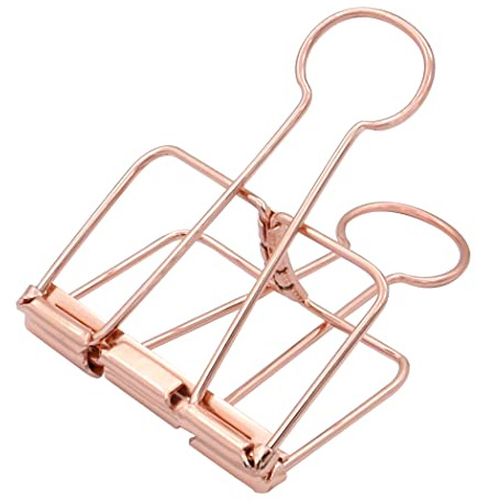 Extra Large Binder Clips 2 Inch, Big Paper Clamps Rose Gold for Office School Supplies (15Pcs)