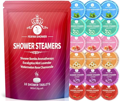 Shower Steamers Aromatherapy 18 Pack, Basket Set for Mothers Day Gifts for Mom Wife Women, Shower Bombs Natural Organic Essential Oil, Teacher Appreciation Gifts, Relaxation & Self Care Home SPA
