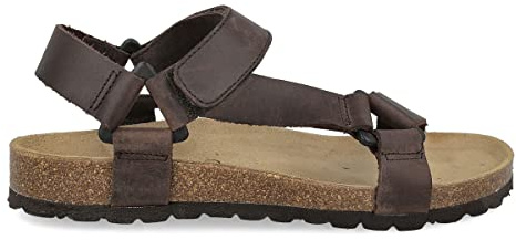 PAYMA – Sandalias de Piel de Dos Hebillas Unisex. Punta abierta. Chanclas Californianas Verano Cómodas en Cuero Tipo Bio. Plantilla Anatómica. Marrón, Negro, Cuero.