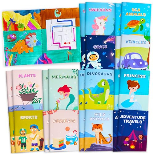 JOYIN 24Pcs Mix Livres de coloration pour enfants, Bulk Mini Livres d'activité de coloration pour les cadeaux de fête, salle de classe Goodie Bags Stuffers Voyage activité garçons filles