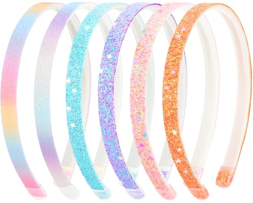 DRESHOW Diademas Con Lazo para Niñas Diadema con Purpurina para Niños Diadema Corazón Estrella para Niños Adolescentes