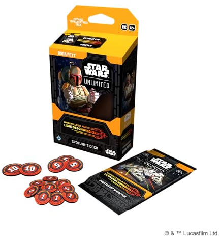 Fantasy Flight Games - Star Wars: Unlimited TCG Umschalten auf Lichtgeschwindigkeit Spotlight-Deck Boba Fett - 50-Karten-Deck mit exklusiven Karten! Alter 12+, 2+ Spieler, 20 Minuten, Deutsch