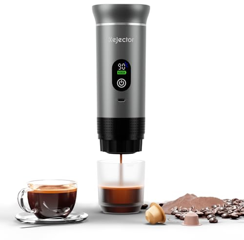 kejector Macchina da caffè portatile, macchina da caffè espresso da viaggio, macchina da caffè nano-auto, compatibile con caffè macinato, capsula per camper escursionismo, campeggio, ufficio, macchina