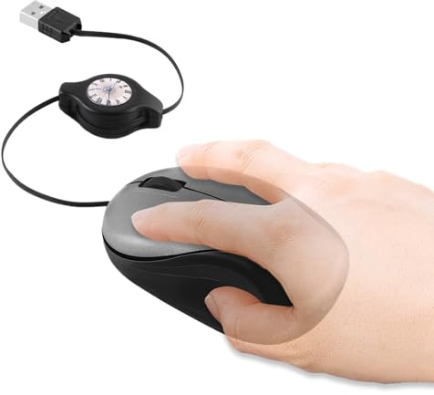 Små möss för bärbar dator Tysta Ergonomiska Optiska Datortillbehör | Lättvikts Type-C Trådbundna USB-Resemöss Spelare Programmerare Digitala Kontor Skrivbord Kafé Hotell Bibliotek