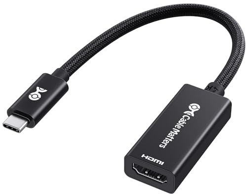 Cable Matters Adaptador USB C a HDMI de Aluminio, 4K@60Hz, 1440p@144Hz, HDR, Adaptador HDMI a USB C para Móvil, Portátil, Tablet, TV y Monitor