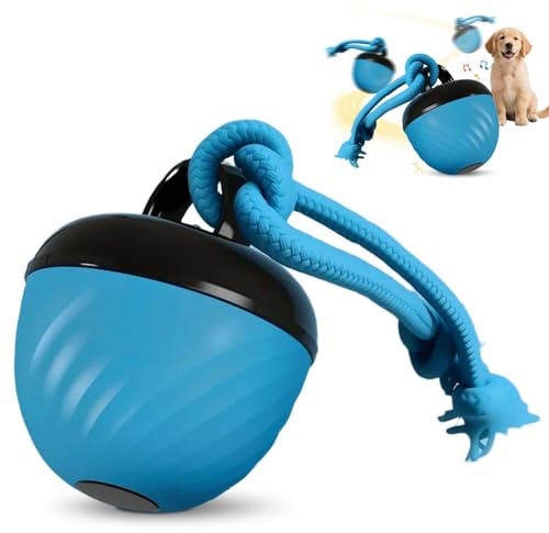 Topbashgo Giochi per Cani, 2025 New Pallina Interattiva, Pallina Ricaricabile USB Che Si Muove da Sola, Rotante Automatica Resistente, Giocattoli per Cani di Taglia Grande e Media (blu)