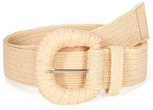 JASGOOD Ceinture Femme Élastique Tressée en Paille Ceinture Extensible pour Robe Tendance Boho Ceinture de Taille pour Femme