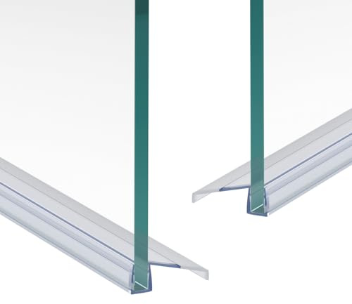 Lot de 2 joints de douche pour porte coulissante, hydrofuge, joint profilé, joint droit, épaisseur du verre 8-10 mm