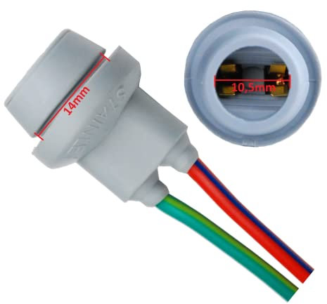 L&P B585 1x T10 W5W Gummi Fassung Lampen Gummifassung Lampenfassung Glassockel für W2,1X9,5D Glühlampen Glühbirnen Lampen