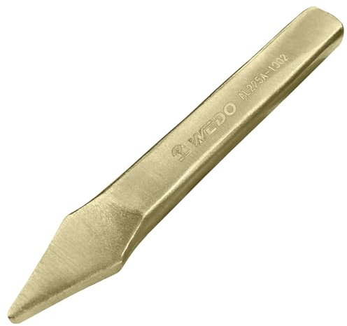 WEDO Spark-free chisel, pointed chisel, explosion-proof, cross-section chisel, length 200 mm, aluminium bronze, BAM/FM/DIN standard