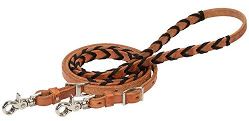 Weaver Leather Laced Barrel Rein with Polyester Shoe Lacing, 5/8 x 8'