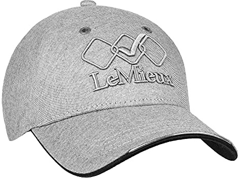 LeMieux Team Baseball Cap in Grey with Seamless Shell Design, Curved Peak Edge - Vented and Adjustable - One Size