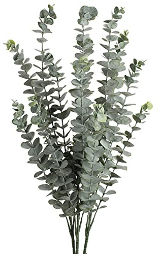 Oairse 3 pezzi (15 rami) piante artificiali di eucalipto, decorazione artificiale di piante di eucalipto con 5 teste di ramo, decorazione di fiori secchi di eucalipto, altezza 87cm