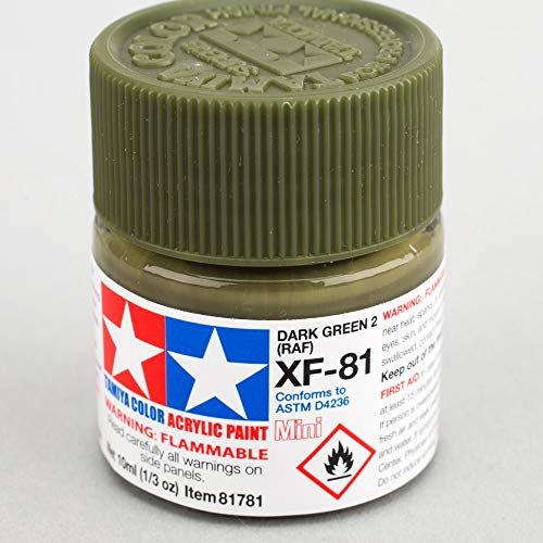 Tamiya Acrylic Mini XF-81 Dark Green 2 RAF 10ml Paint Bottle