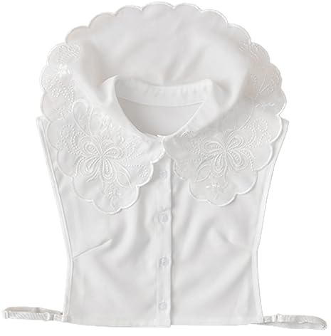 LoudSung Fake Collar Detachable Half Shirt Blouse Big False Doll Collar for Women Girls
