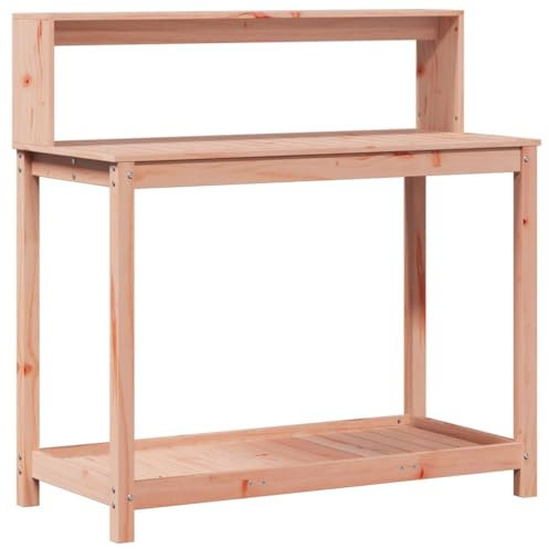vidaXL Pflanztisch, Gärtnertisch mit Ablagen, Blumentisch für Garten Balkon Terrasse, Gartentisch Arbeitstisch, 108x50x109,5cm Massivholz Douglasie