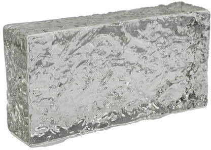 Fuchs Design Crystal Collection Rock - Ladrillo de cristal (20 x 10 x 5 cm), color transparente