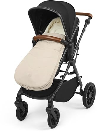 Ickle Bubba Universal Premium Footmuff for Prams, Pushchairs & Strollers – Cosy Faux Fur Lined, Showerproof, All-Season Warm Cosy Toes, Fits Most Buggies & Stroller Brands (Stone)