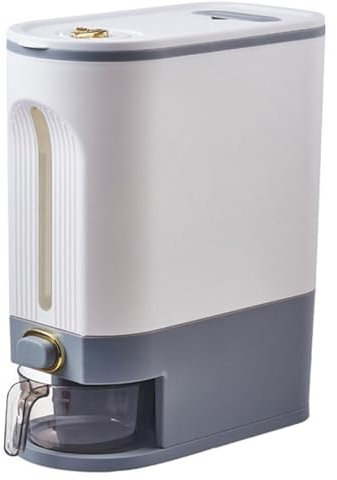 Csafyrt DISTRATION DE RICE 10 kg Récipient de riz scellé grand conteneur de rangement de riz avec un seau de distributeur de tasse à l'échelle de temps pour maison de cuisine de cuisine maison