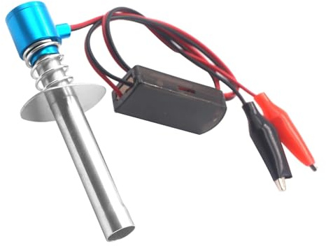 Chanjorlin 1/10 RC Electronic Glow Plug Starter Igniter 6V-24V 1/8 Nitro Engine Start Ignitor Tool Upgraded for 1:8 1:10 Scale Crawler Buggy Truck Car Boat Plane Helicopter HSP Traxxas Kyosho (Blue)