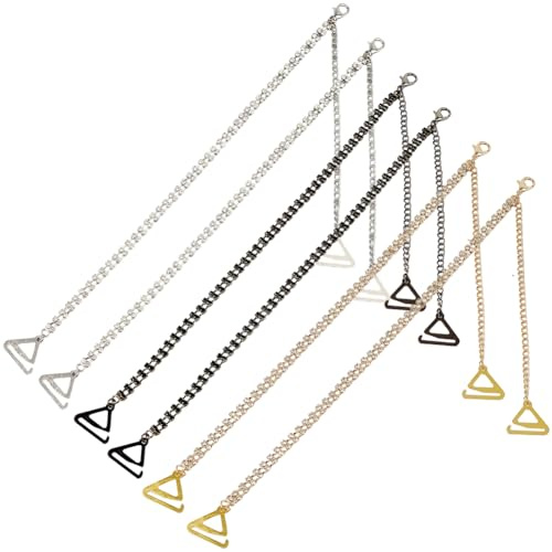 CABODYALS 1 Scatola da 3 Paia di Spalline per Reggiseno con Strass e Fibbia Oro Argento e Nero Regolabili con Cristalli Scintillanti Tracolla per Lingerie Gioielli Estivi per Donne Abiti da Spo