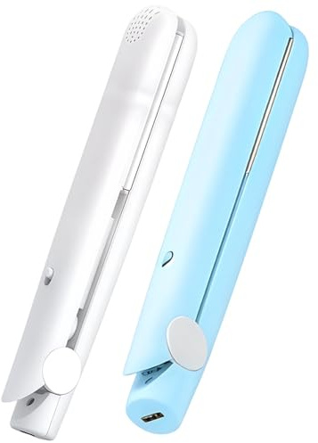 Usb Mini locktång och plattång, kompakt design med dubbla användningsområden för resor, keramisk glasyrbeläggning, Usb-C-laddning för snabb styling