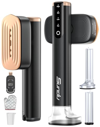 Sundu Clothes Steamer, Steamer Clothing 1200W, Handheld Garment Steamer with 280ml Water Tank, Portable Travel Steamer with Ironing Gloves, 15s Fast Heat-up, 4 Modes, LED Display, 2.4m Cord