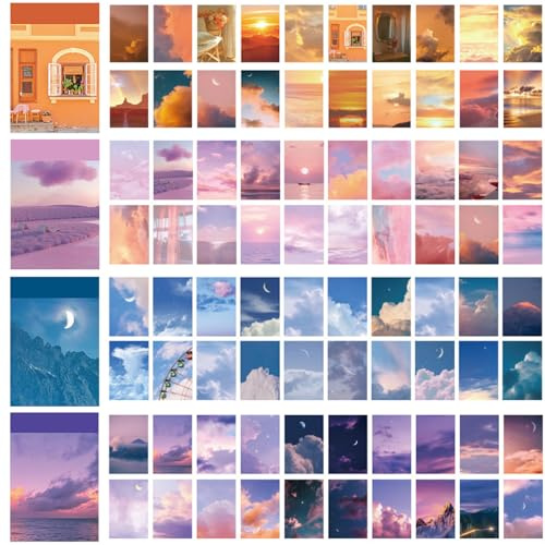 KASESSS 200 Fogli Il Cielo Carta Scrapbooking, Mini Estetico Scrapbooking Kit, 60 x 40mm Carta di Riso per Decoupage, Diverso Scrapbook Paper per DIY Artigianato Creare da Sogno Riviste Decorazioni