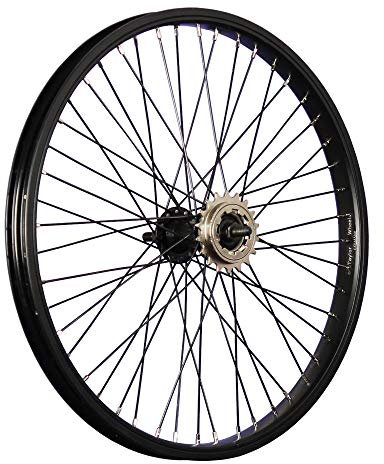 Rueda trasera de borde BMX de 20 pulgadas 48 orificios Negro Con rueda dentada de 18 dientes